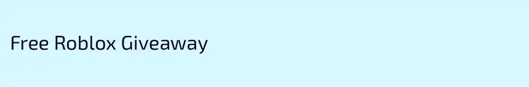 Free Roblox Giveaway